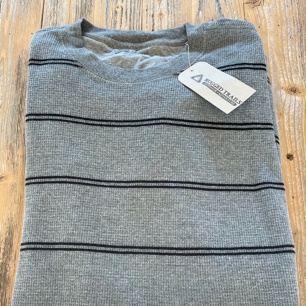 NWT Mens XXL Grey Long Sleeve Thermal Shirt